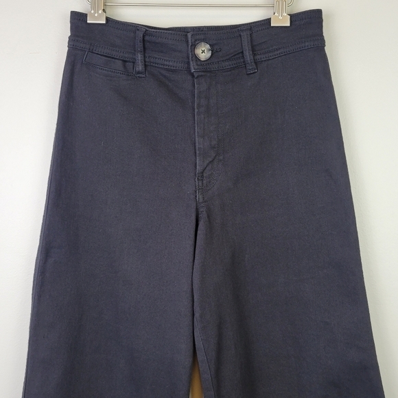 H&m Wide Leg Crop Pant High Waist Black - Picture 2 of 11